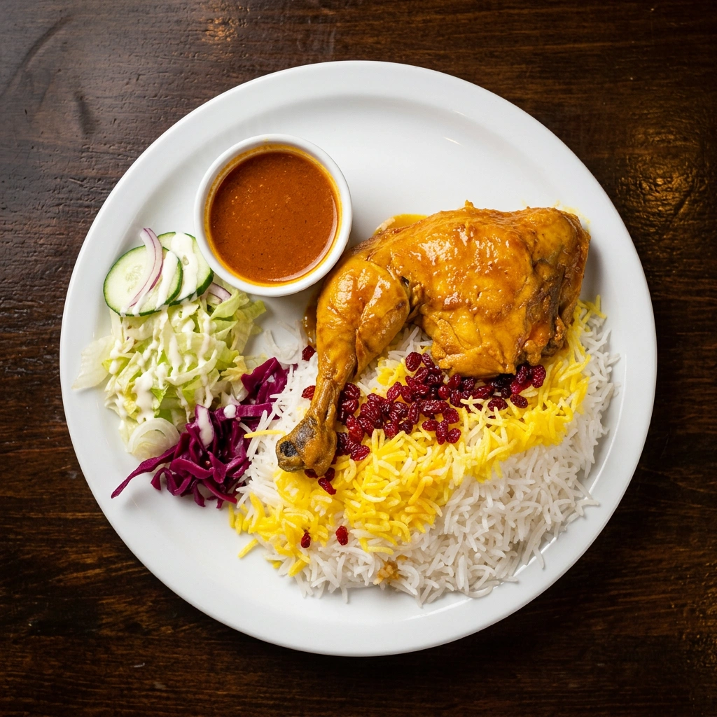 Saffron rice and Persian dishes at Tehran Cafe Persian restaurant Winnipeg MB